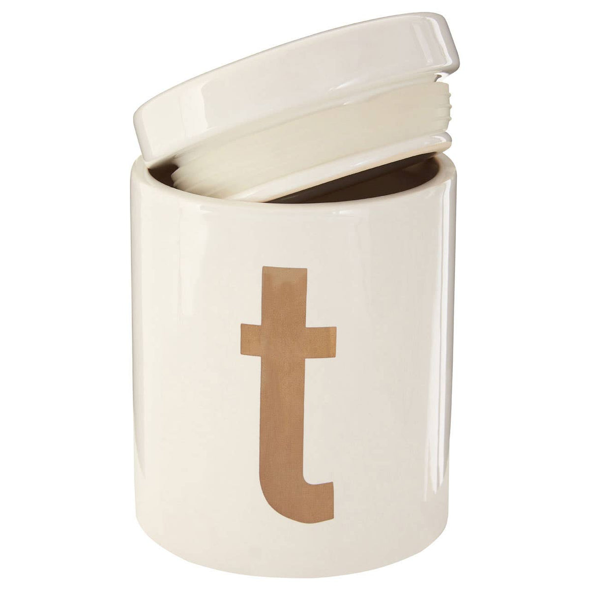 Mono White and Gold Tea Canister