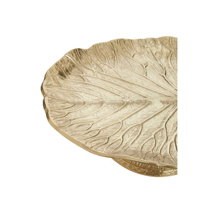 Salma Gold Finish Lotus Leaf Cake Stand