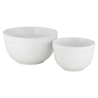 Gigi White Set Of Two Mixing Bowls