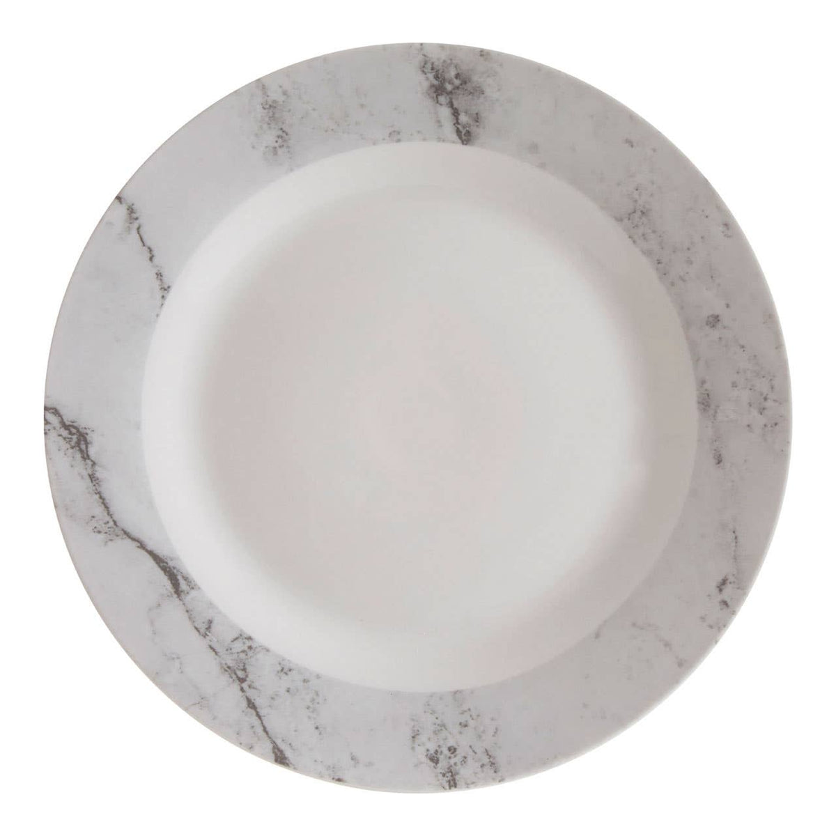 Avie 16 Piece White And Grey Marble Design Dinner Set