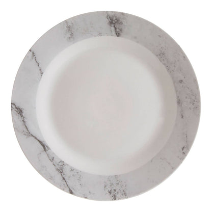 Avie 16 Piece White And Grey Marble Design Dinner Set