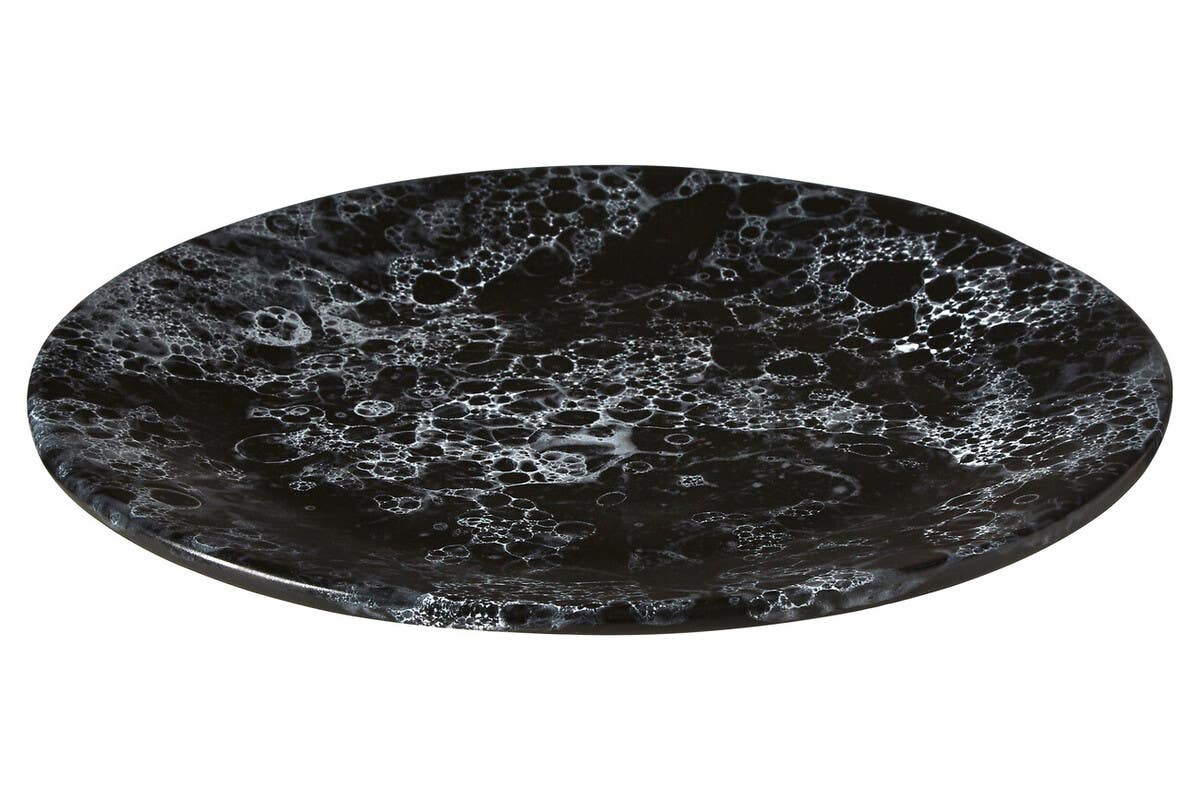 Hygge Black Marble Effect Dinner Plate