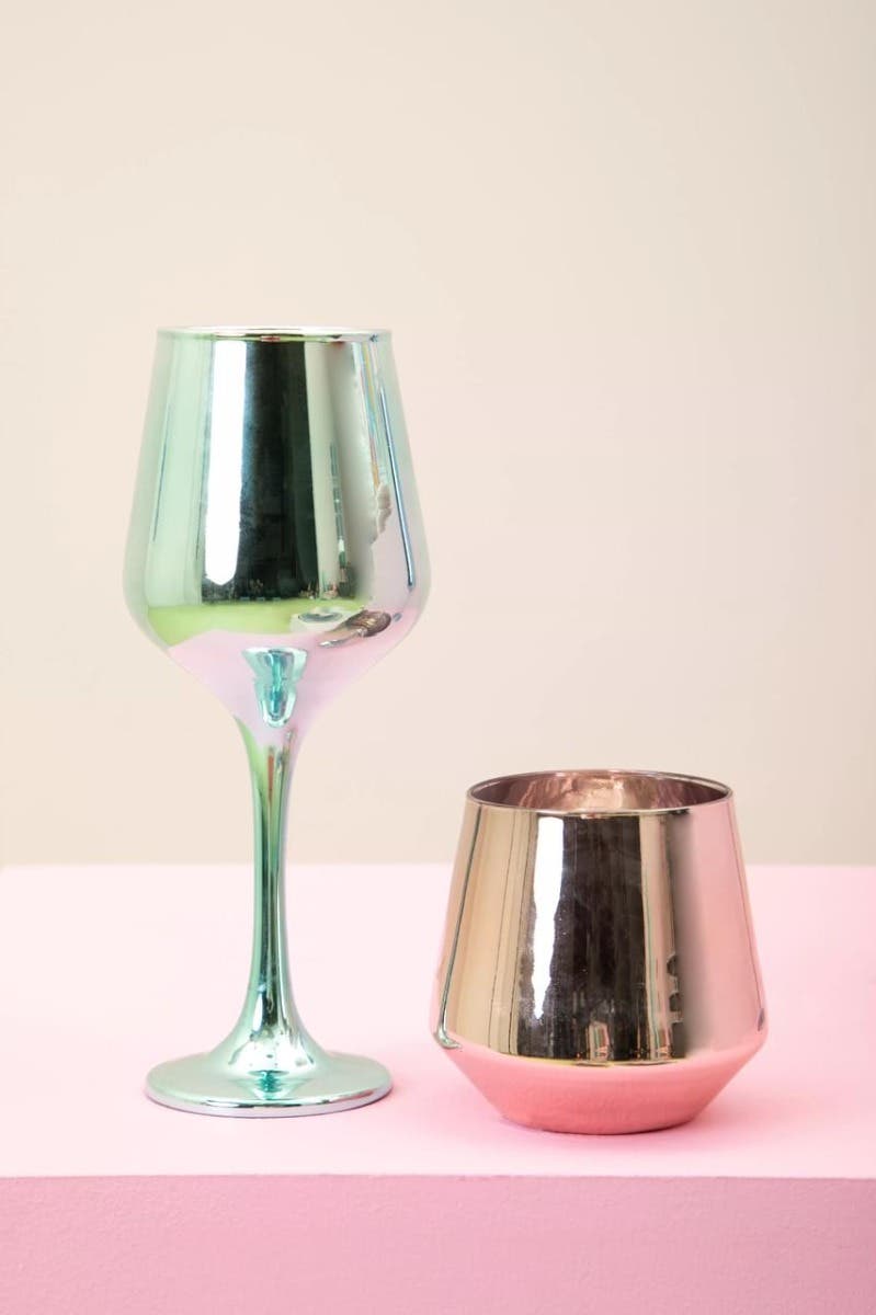 Aurora Set Of Four Wine Glasses In Assorted Colours