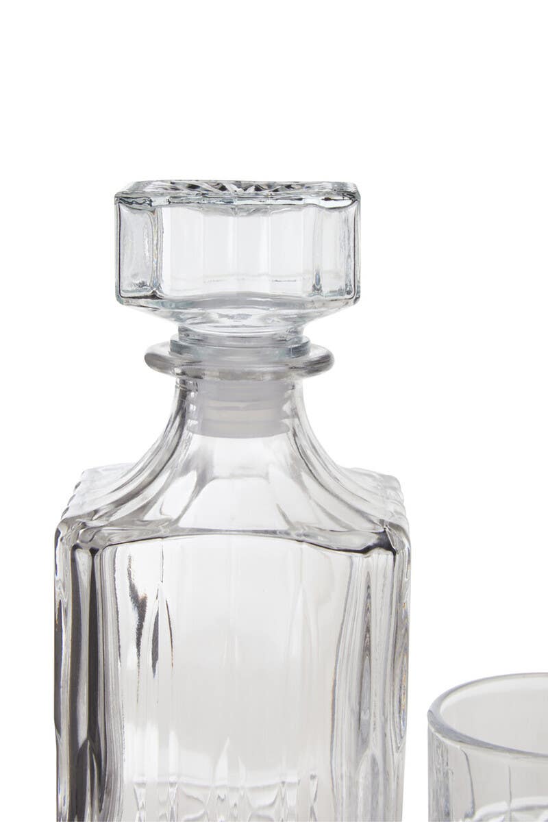 Dayla Diamond Pattern Decanter With Four Glasses