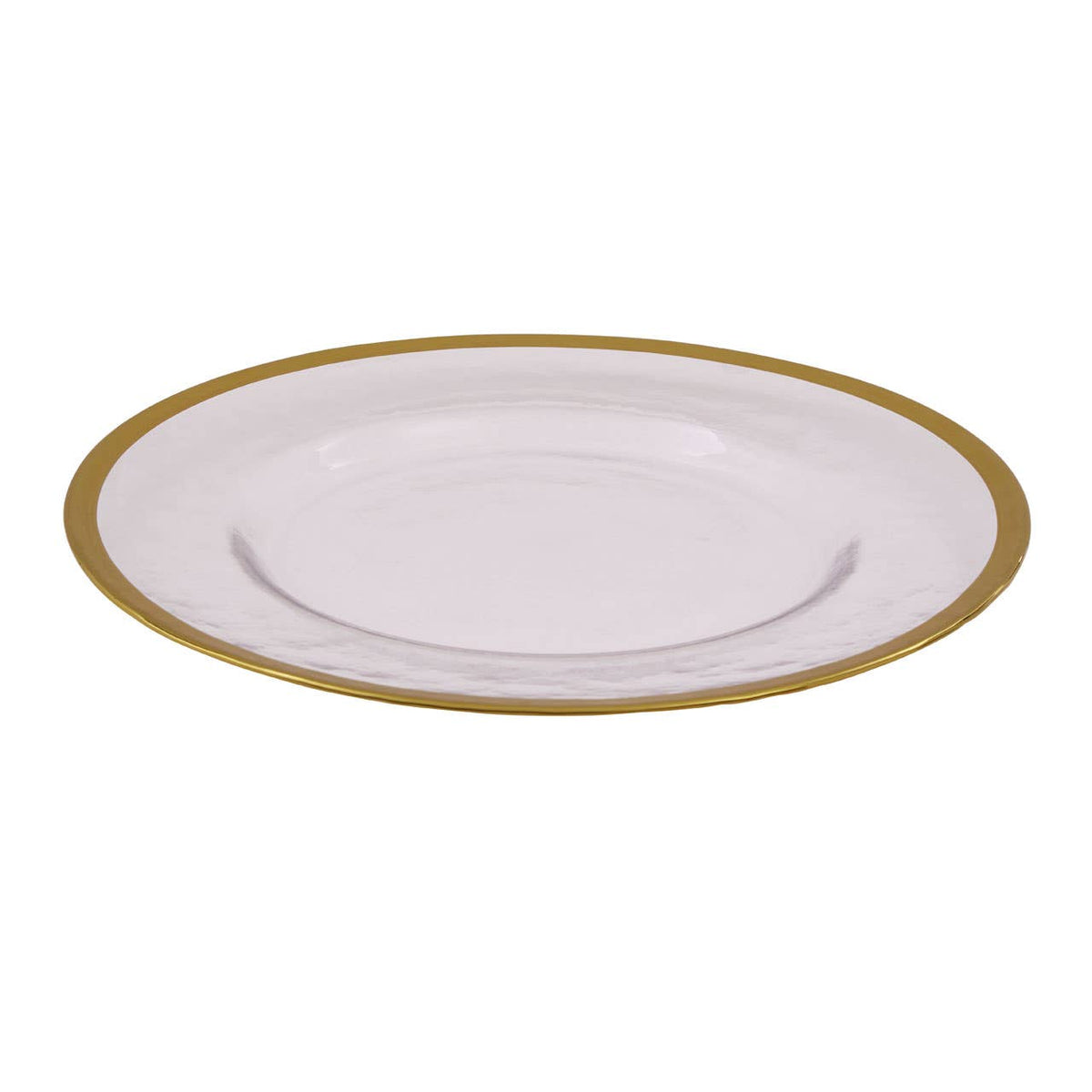 Ida Glass Charger Plate With Gold Rim