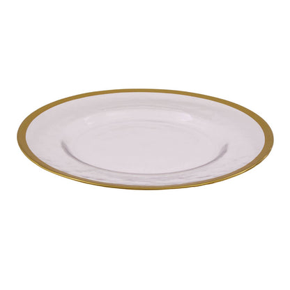 Ida Glass Charger Plate With Gold Rim