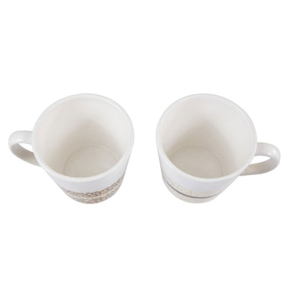 London Set Of Two Leopard Print Mugs