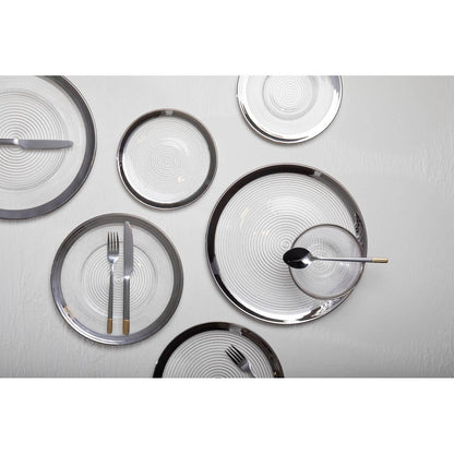 Ida Embossed Glass With Silver Rim Charger Plate