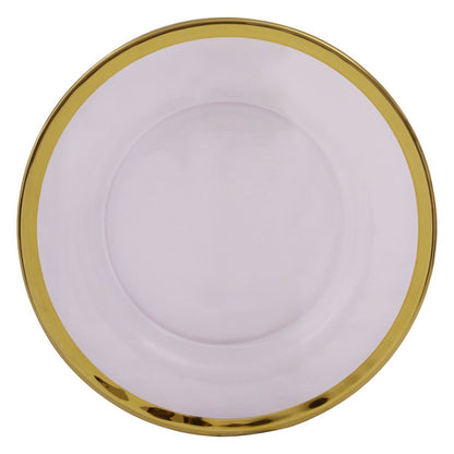 Ida Textured Glass Side Plate With Gold Rim