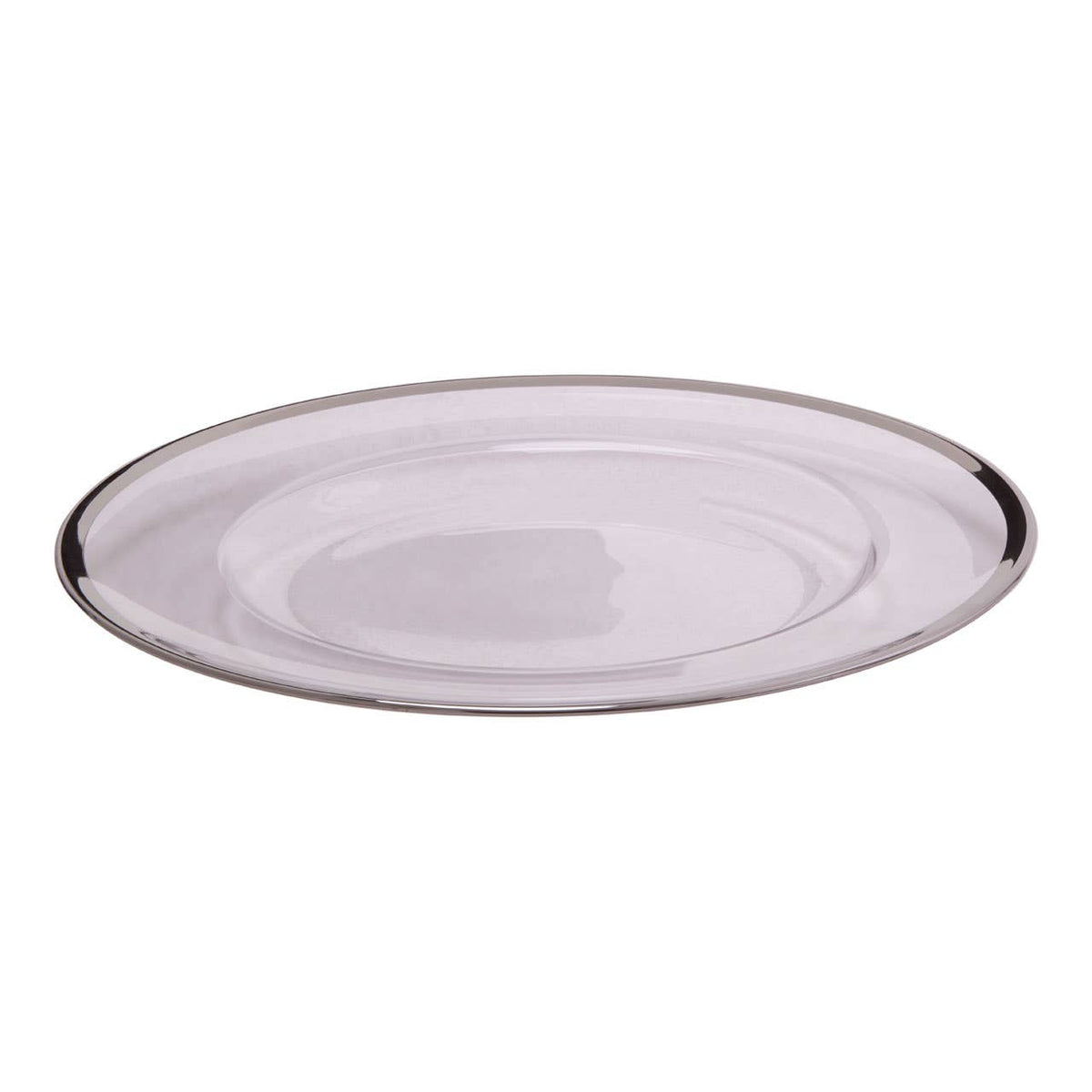 Ida Glass Charger Plate With Silver Rim