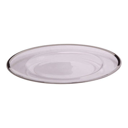 Ida Glass Charger Plate With Silver Rim