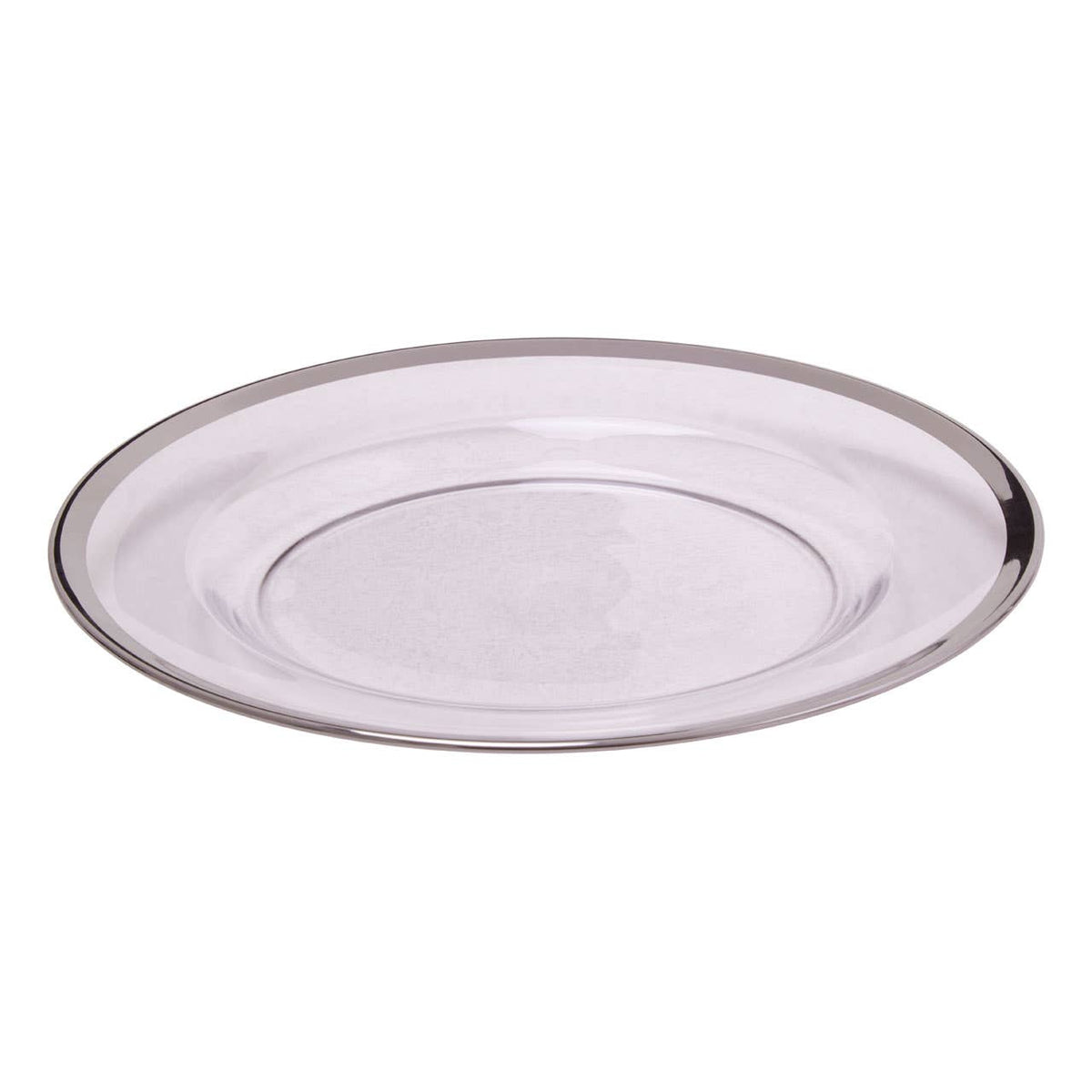 Ida Glass Dinner Plate With Silver Rim