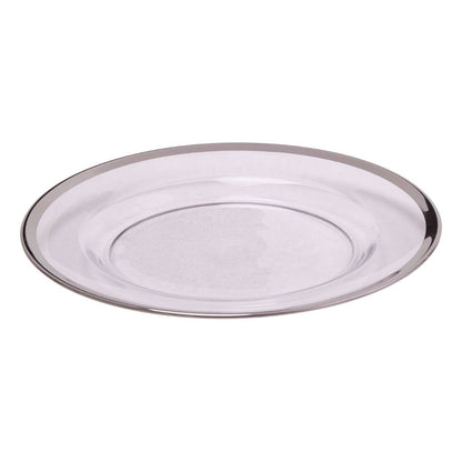 Ida Glass Dinner Plate With Silver Rim