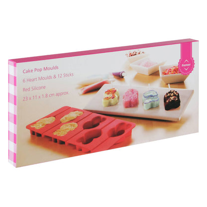 Hallie 6 Heart Moulds And 12 Sticks Cake Pop Mould