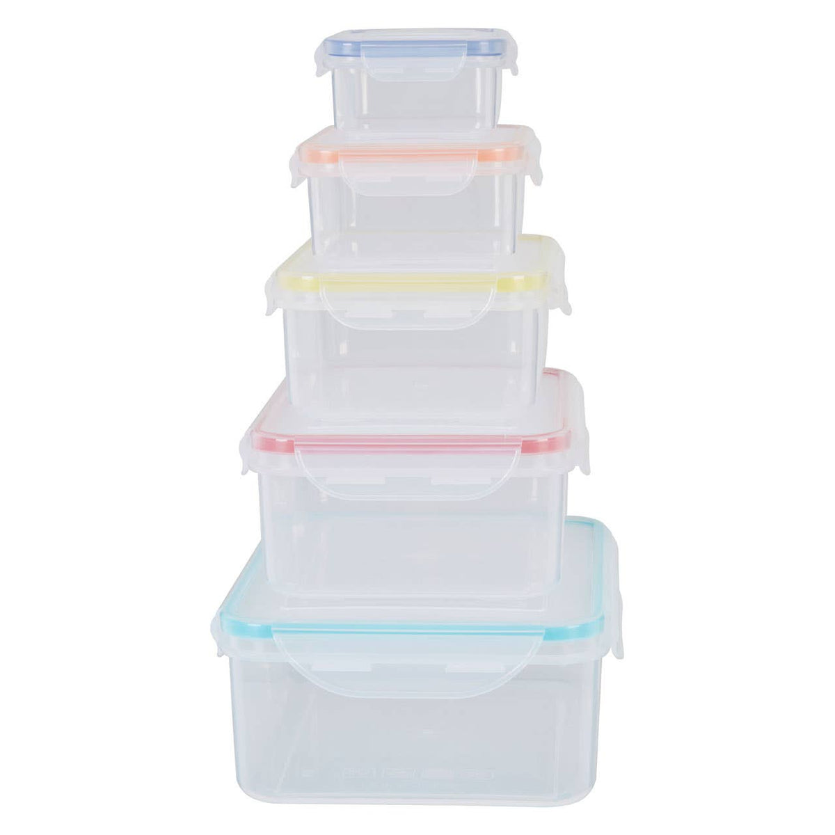 Herrela 5 Piece Rectangular Food Containers with Airtight Lids