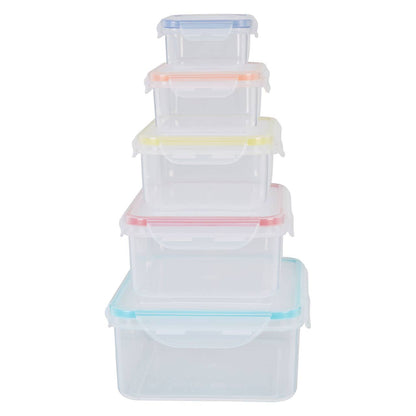 Herrela 5 Piece Rectangular Food Containers with Airtight Lids