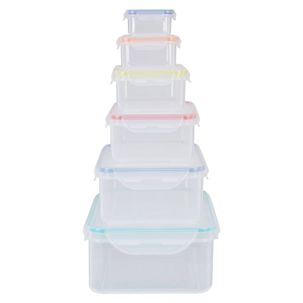 Herrela 6 Piece Rectangular Food Containers with Airtight Lids