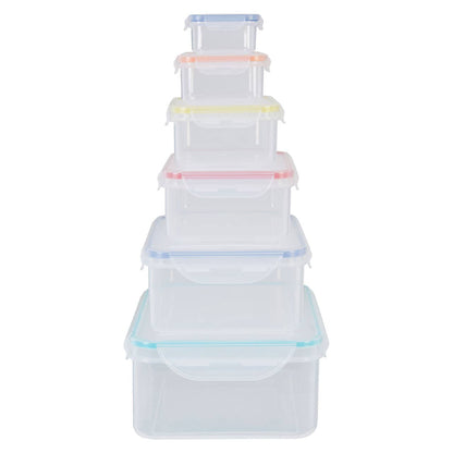 Herrela 6 Piece Rectangular Food Containers with Airtight Lids