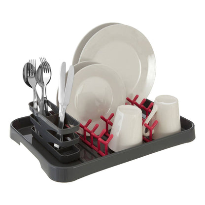 Laurie Dish Drainer - Grey and Hot Pink