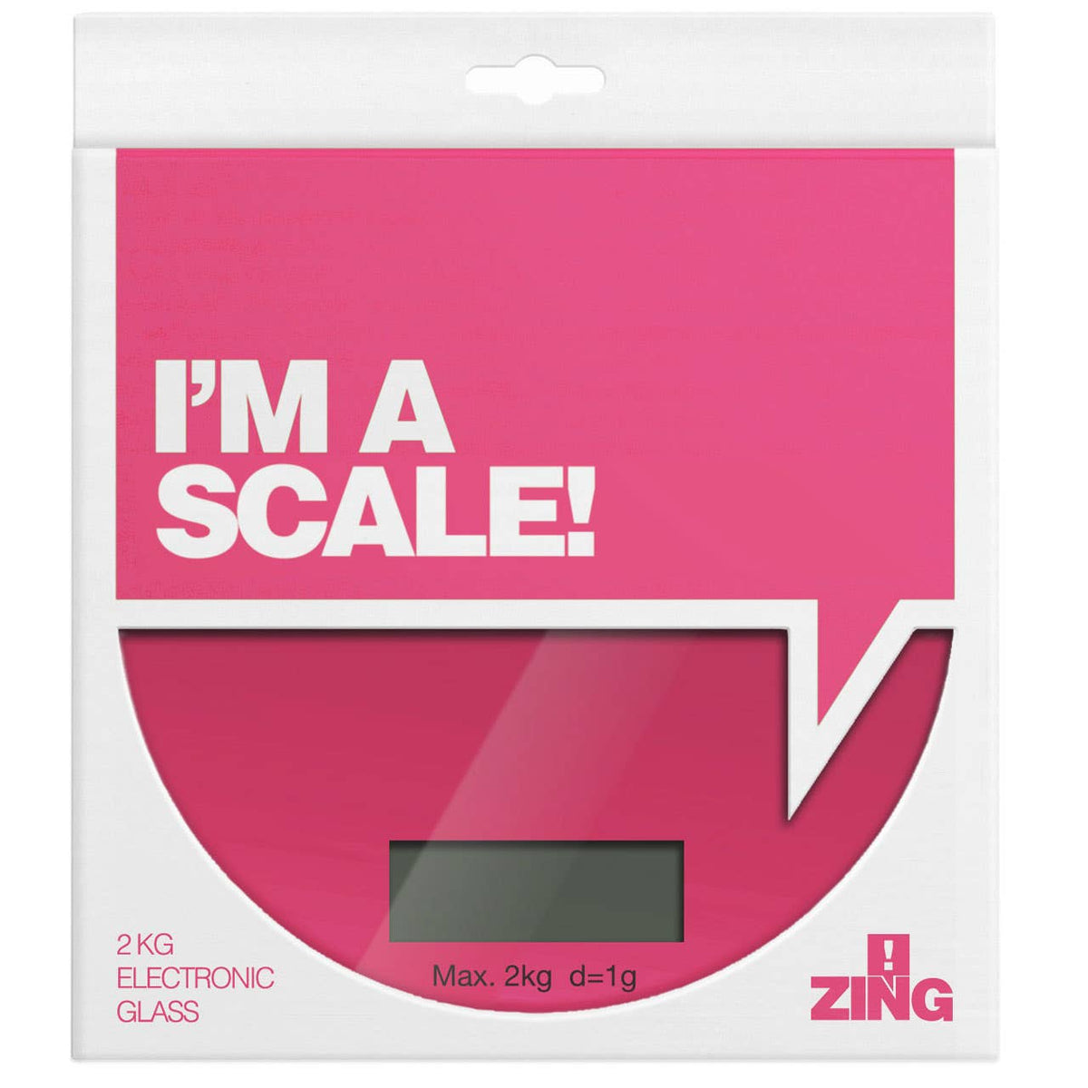 Zing Hot Pink Glass Kitchen Scale - 2kg
