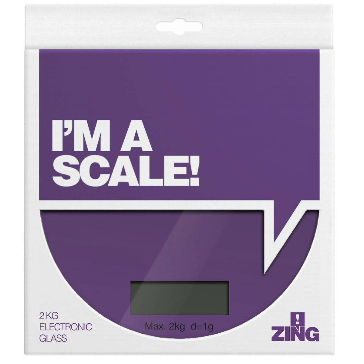 Zing Purple Glass Kitchen Scale - 2kg.