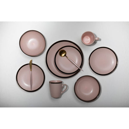 Avie 16 Piece Pink And Gold Finish Cutlery Set