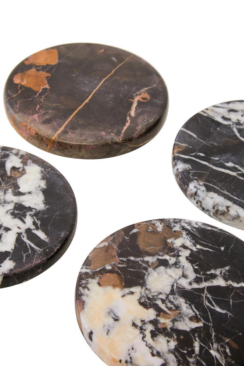 Salmo Black Marble Set of Four Marble Coasters