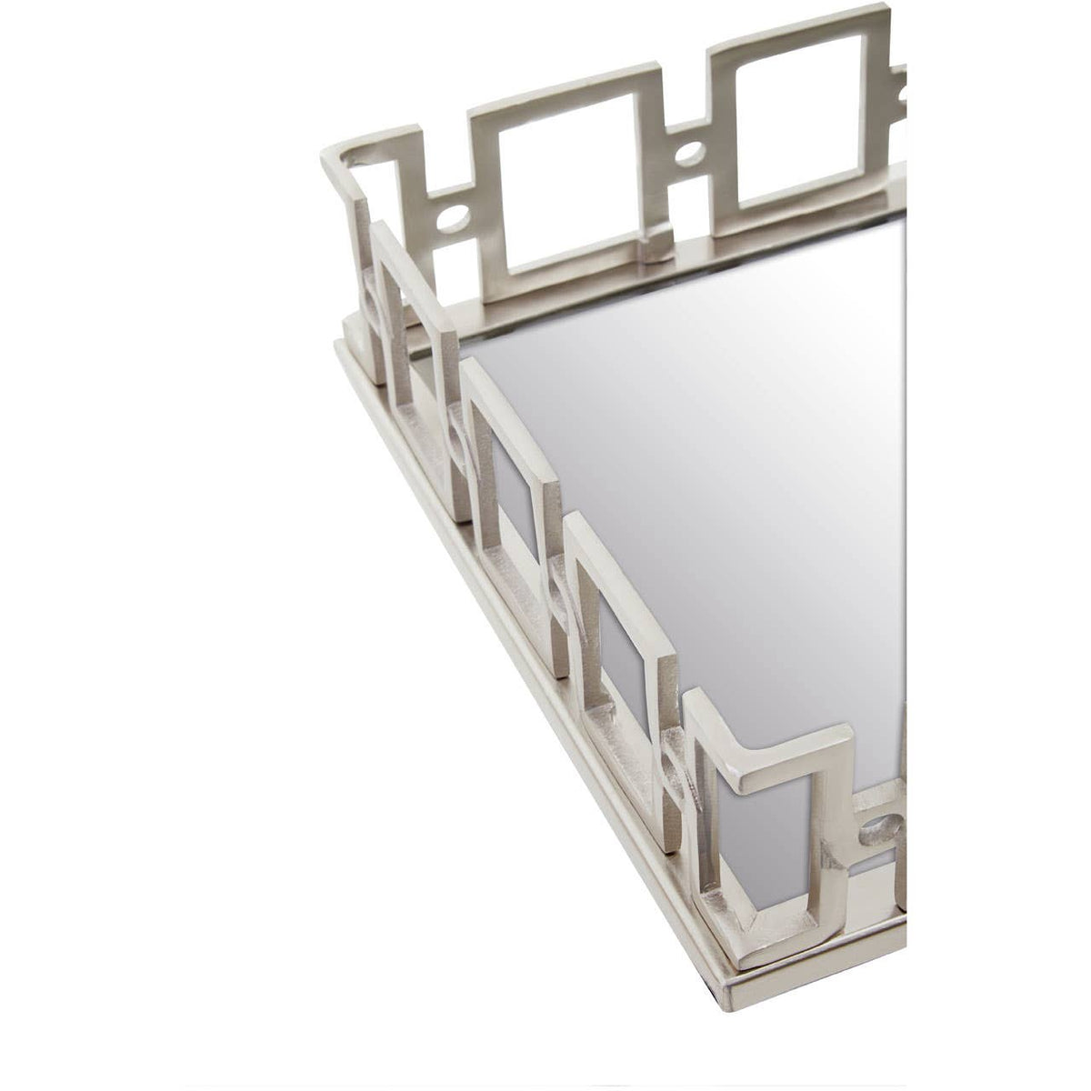 Rhoda Rectangle Nickel Finish Mirror Tray