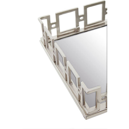 Rhoda Rectangle Nickel Finish Mirror Tray