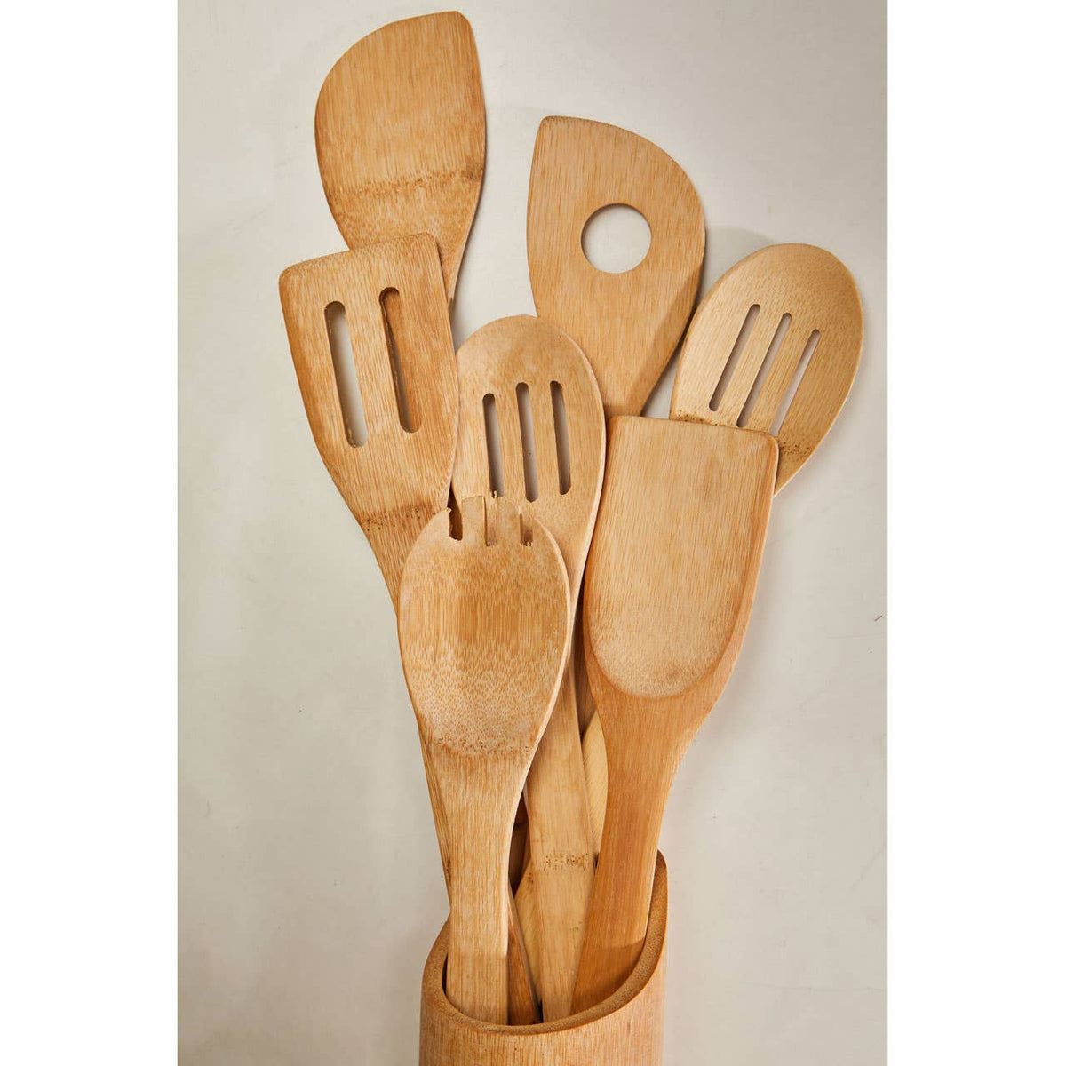 Aleki 6 Piece Bamboo Kitchen Tool Set with Holder
