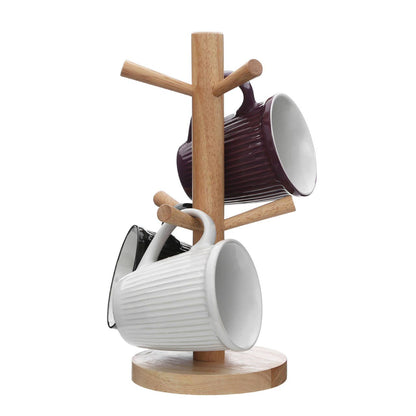 Soka Rubberwood 6 Cup Mug Tree