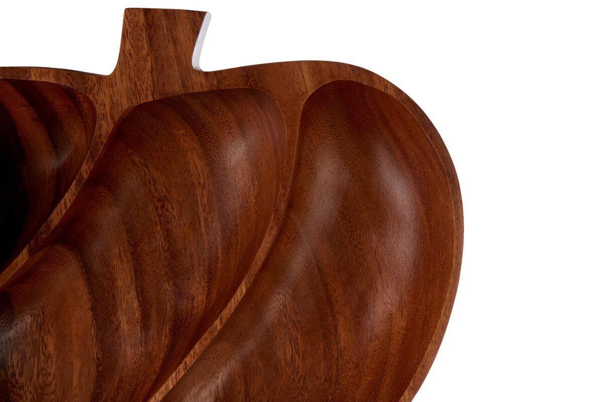 Kora Acacia 3 Section Apple Shaped Serving Dish