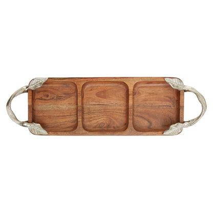 Vine  Acacia Wood 3 Section Serving Dish