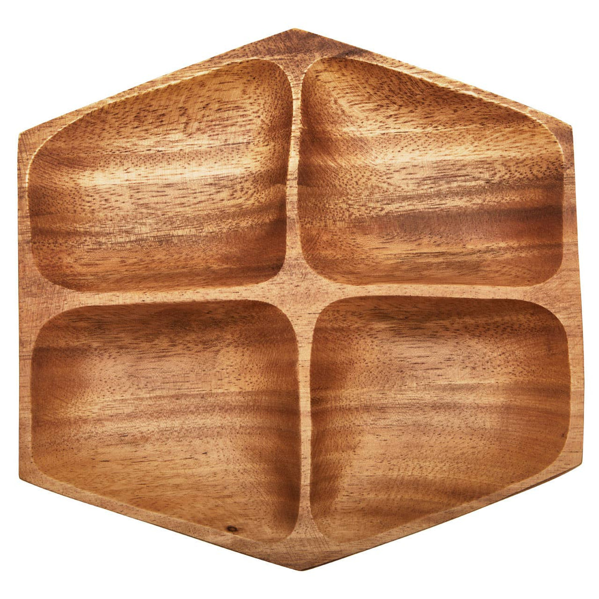 Kora Small Four Section Serving Dish in Acacia Wood