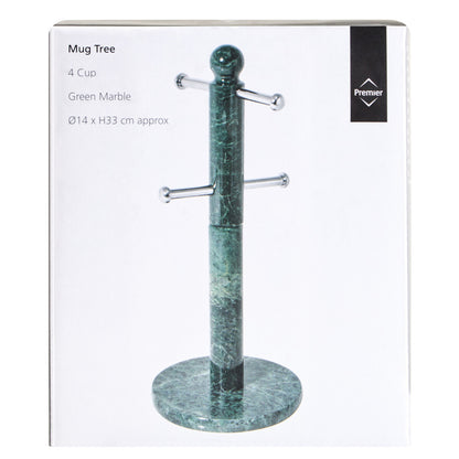 Marmore Green Marble 4 Cup Mug Tree