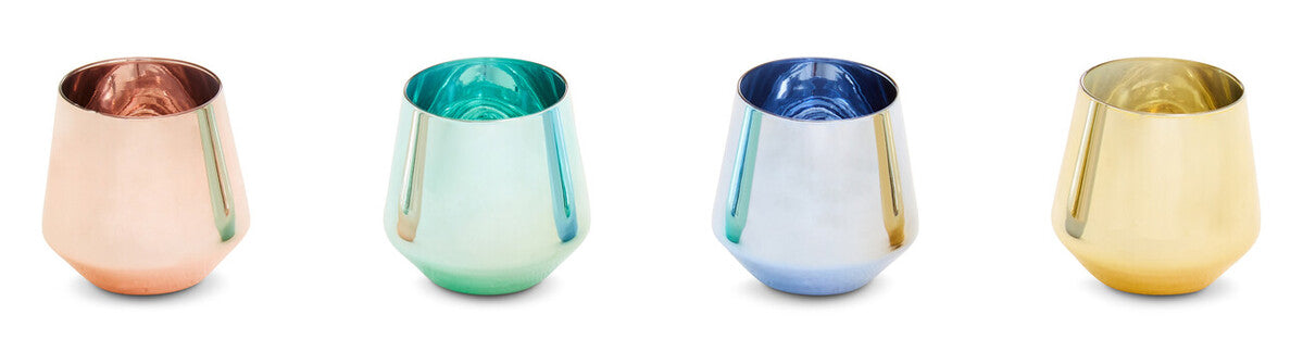 Aurora Set Of Four Glass Tumblers In Assorted Colours