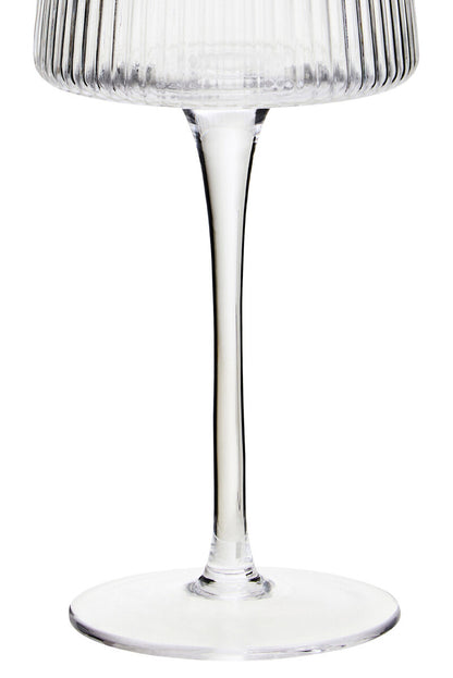 Eldon Set of Four Ribbed Wine Glasses 430ml