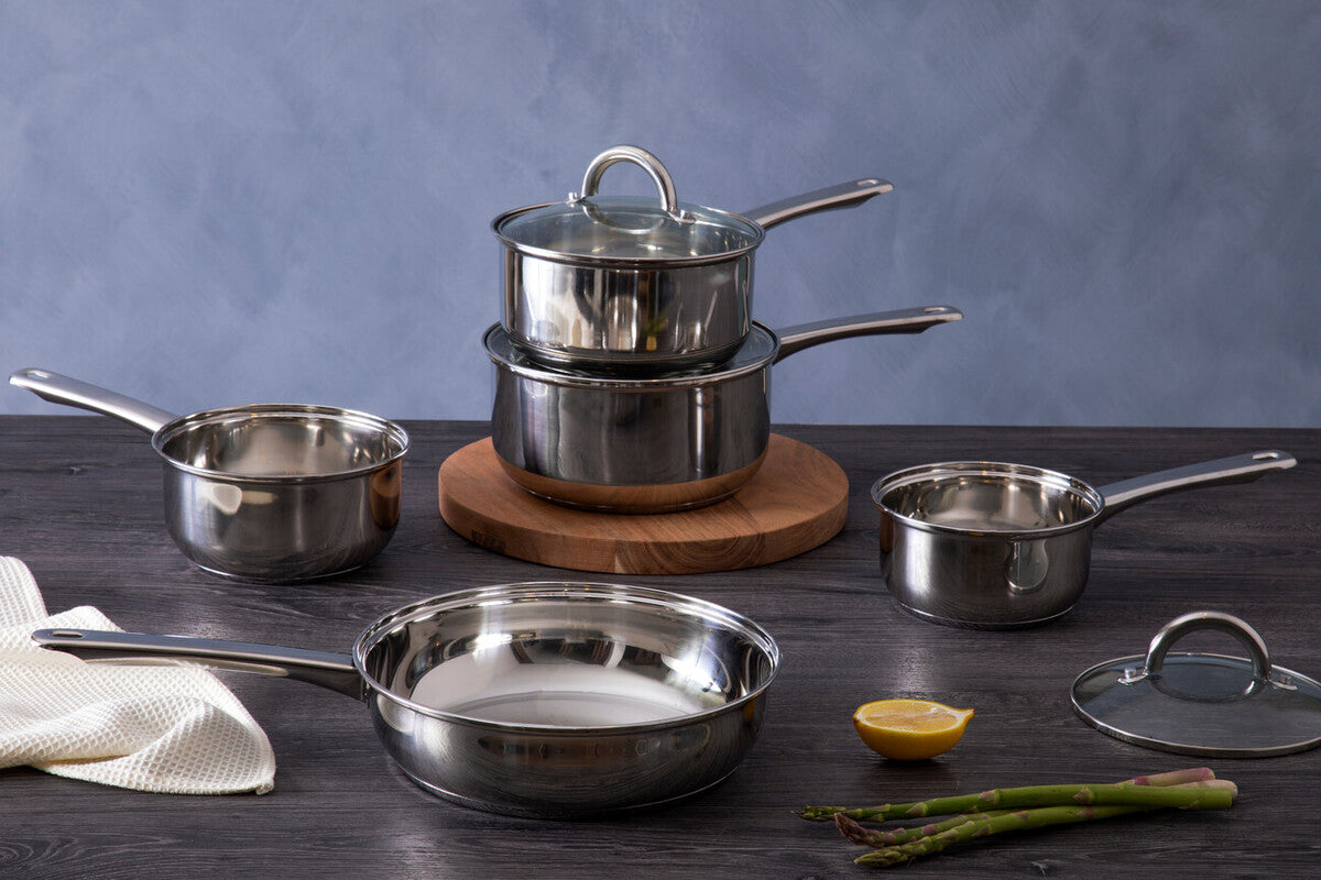 Crosse 5 Piece Stainless Steel Pan Set