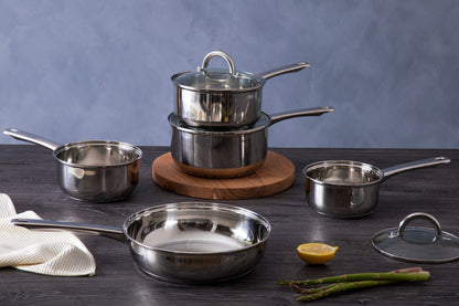 Crosse 5 Piece Stainless Steel Pan Set