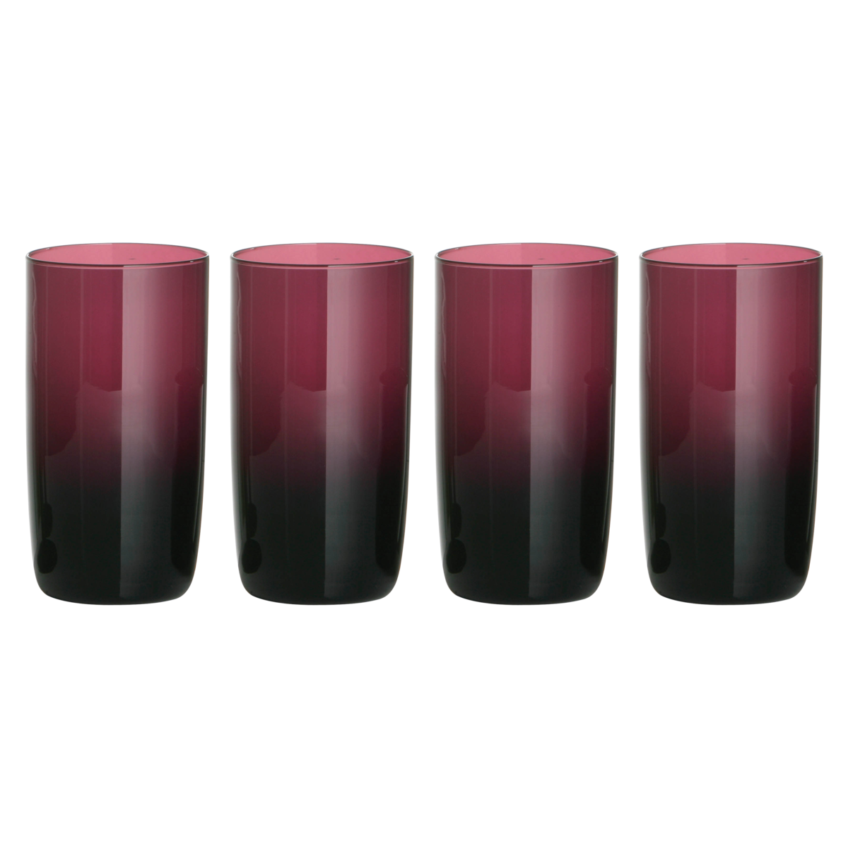 Set Of Four Purple Hi Ball Glasses