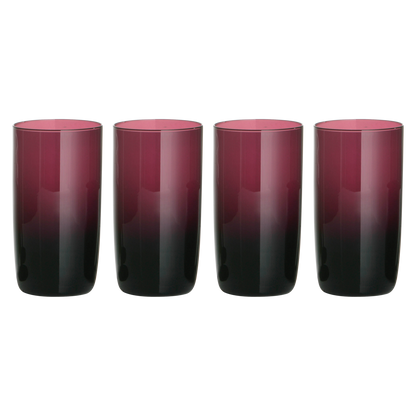 Set Of Four Purple Hi Ball Glasses