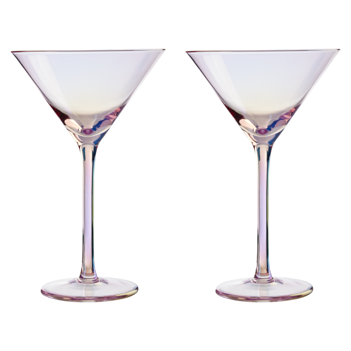 Frosted Deco Set of 2 Martini Glasses