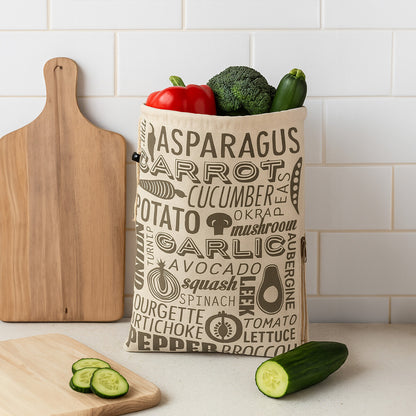 Porter Grey and Natural Vegetable Bag