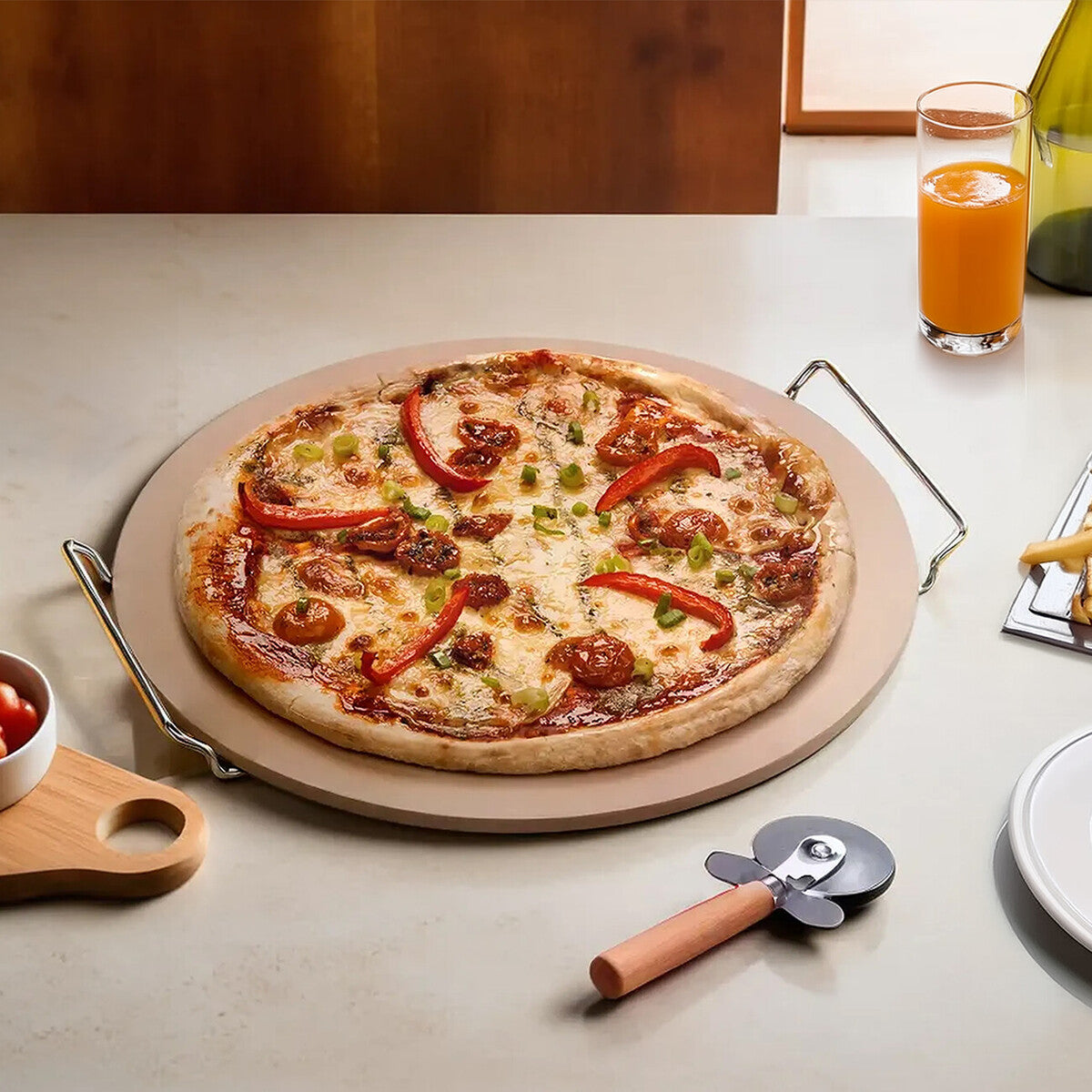 Pizza Stone And Cutter Small Set