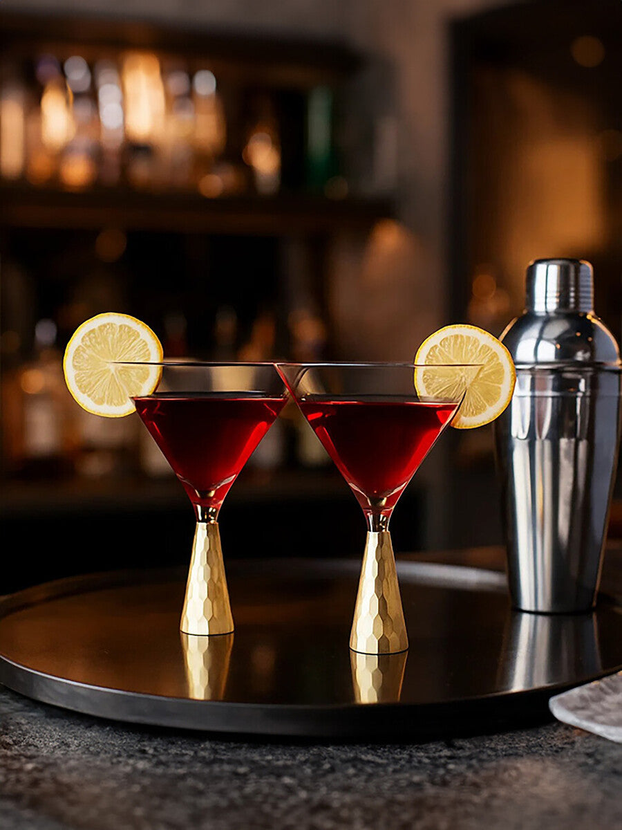 Astrid Set Of Two Cocktail Glasses With Gold Finish Stem