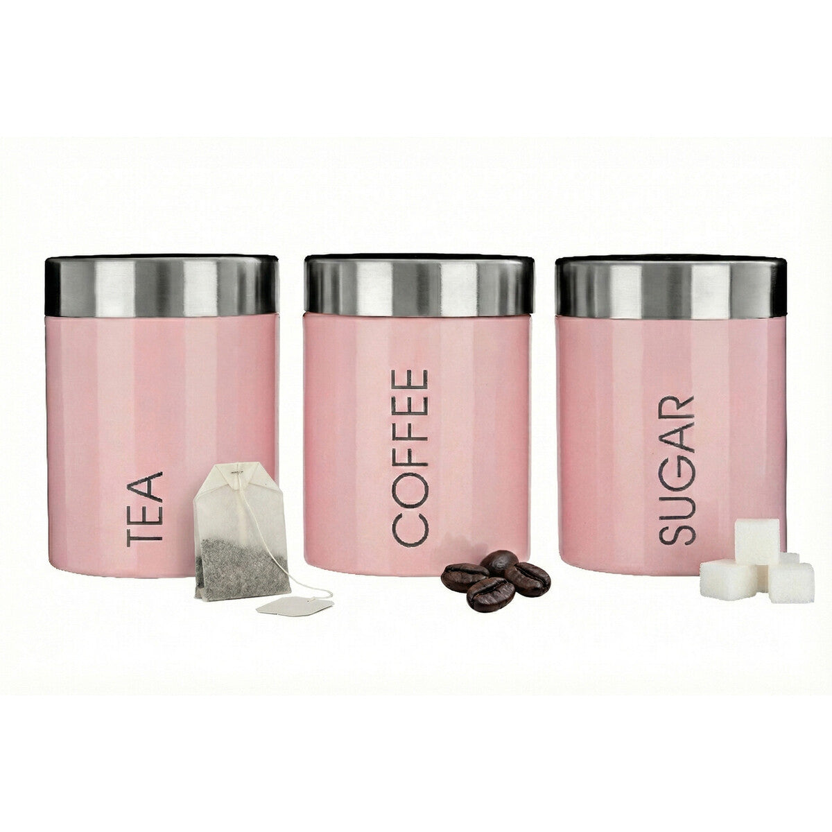 Liberty Pink Enamel Set of 3 Canisters