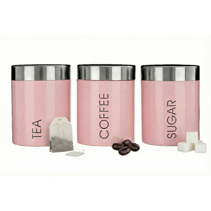 Liberty Pink Enamel Set of 3 Canisters
