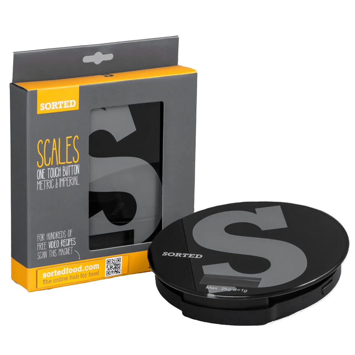 Sorted Black Glass 2kg Kitchen Scale