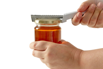 Bygone Chrome Jar Opener with White Handle