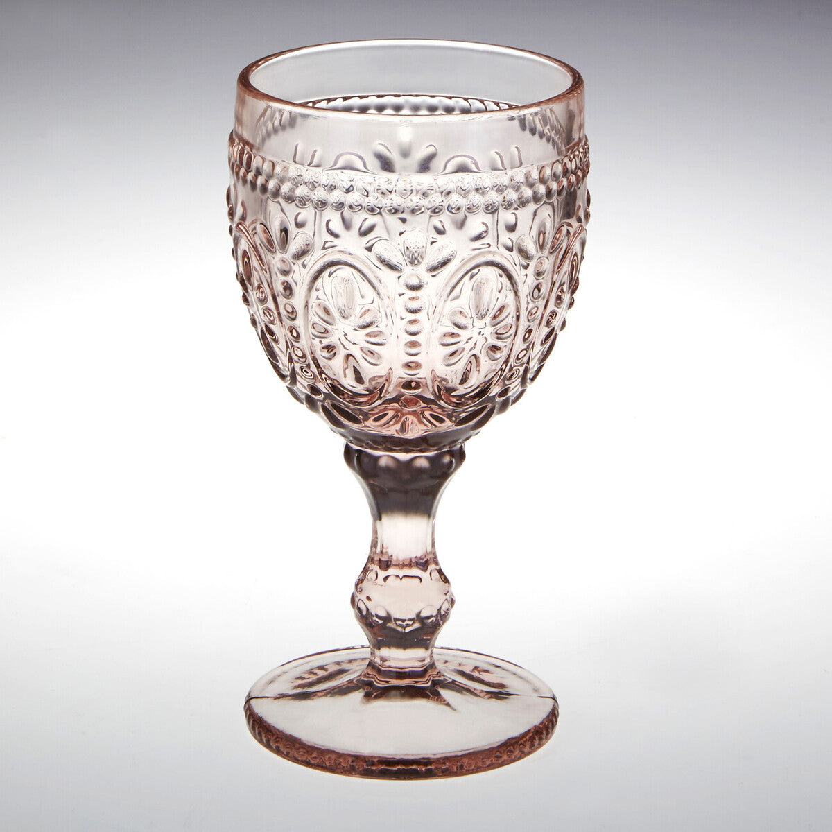 Fleur Set of 4  Pink And Blue Wine Glasses